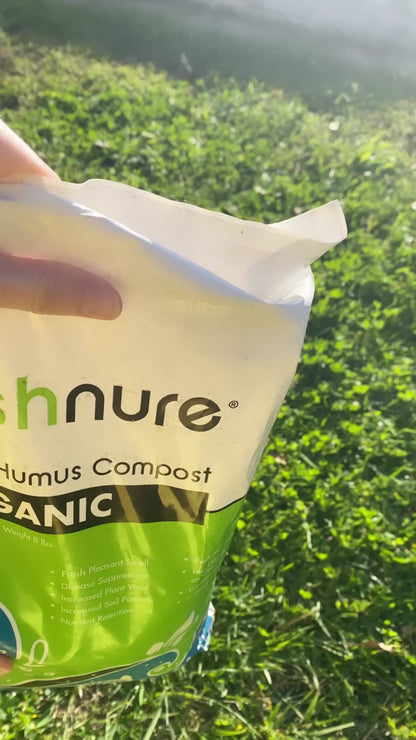 Fishnure 8lb sustainably sourced odorless organic humus compost fertilizer