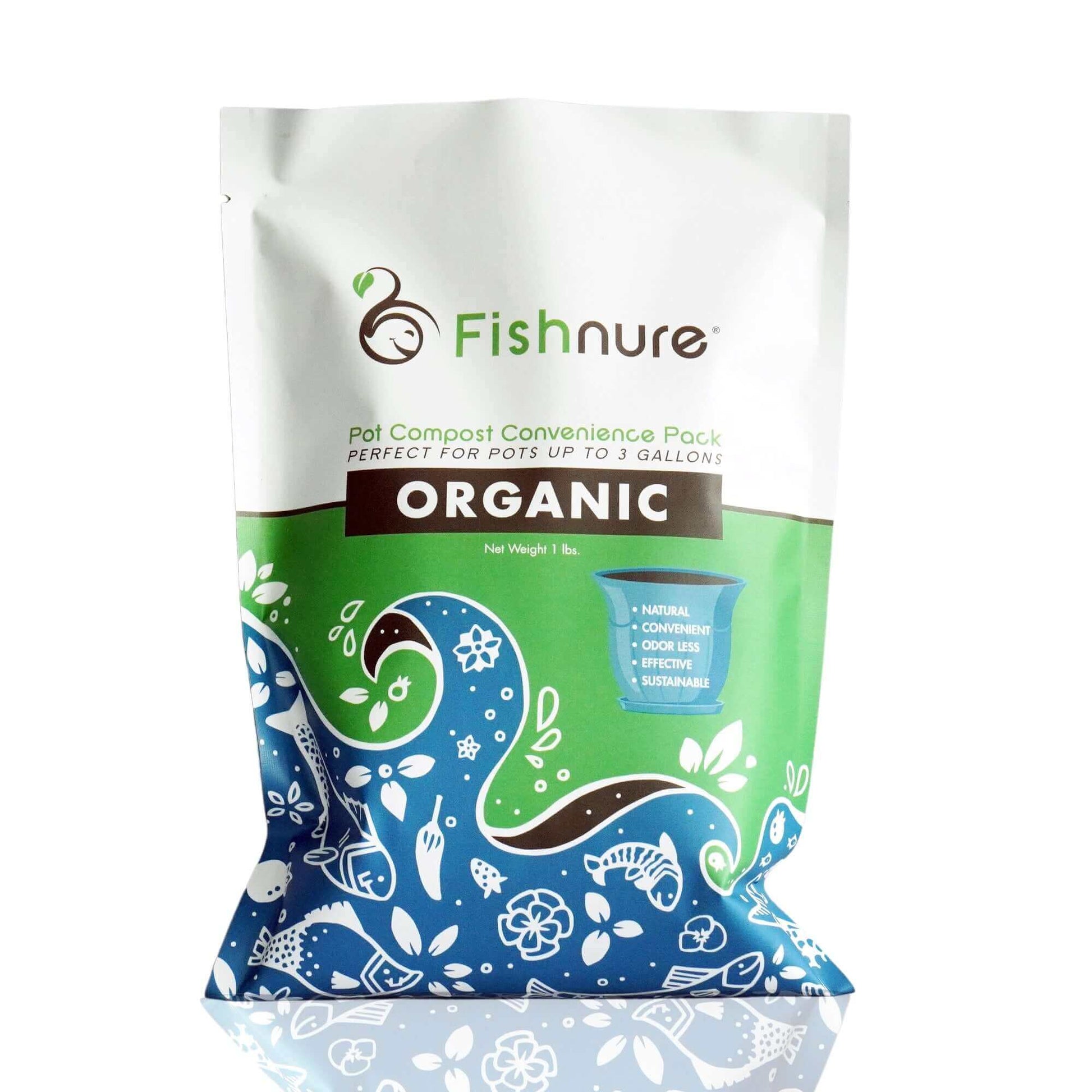 manure for plants in pots Fishnure 1 pound convenience pack - one pot one bag