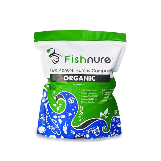 Fishnure 8lb sustainably sourced odorless organic humus compost fertilizer