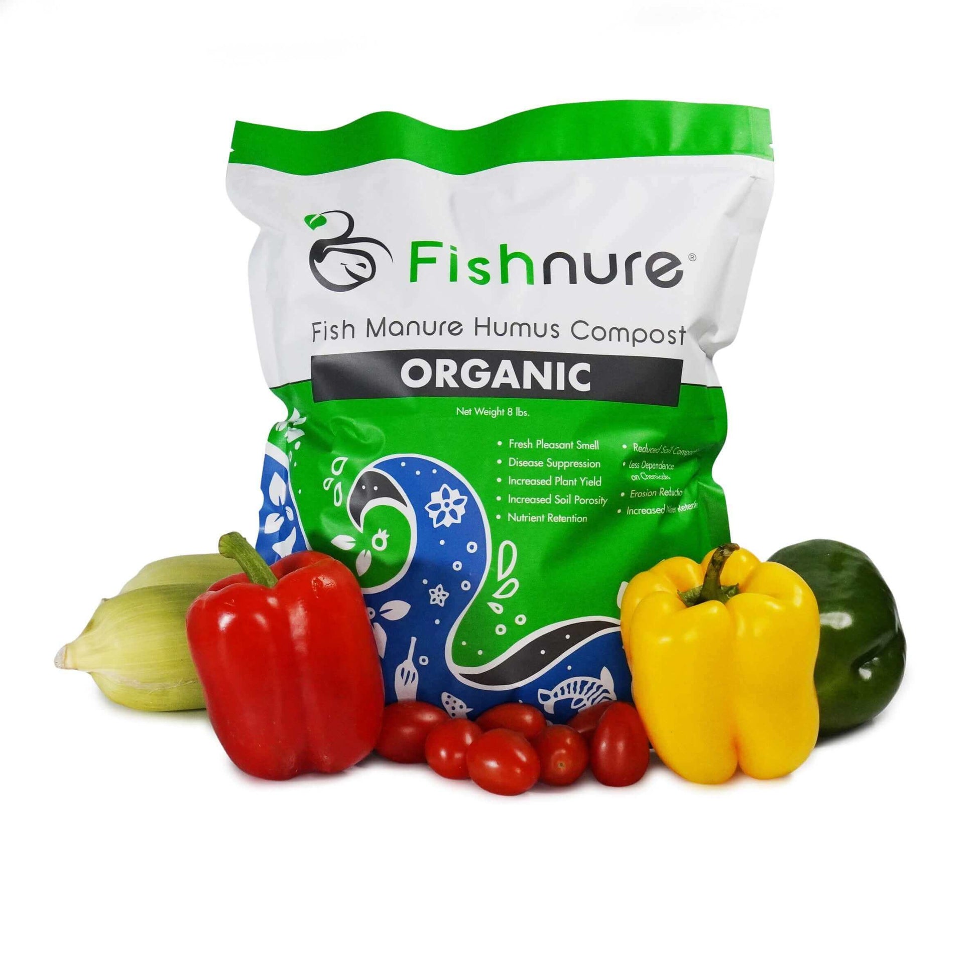 Fishnure 1 Pound Convenience Pack - One Pot One Bag - Odorless Organic Humus Compost Fish Manure Fertilizer